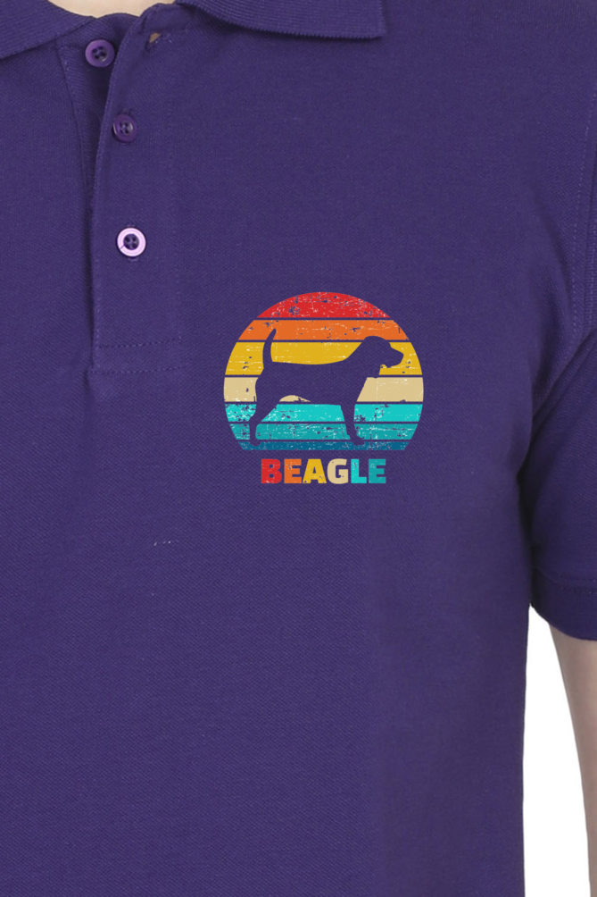 Polo Neck T-Shirt (Men) - Beagle Sunset (6 Colours)