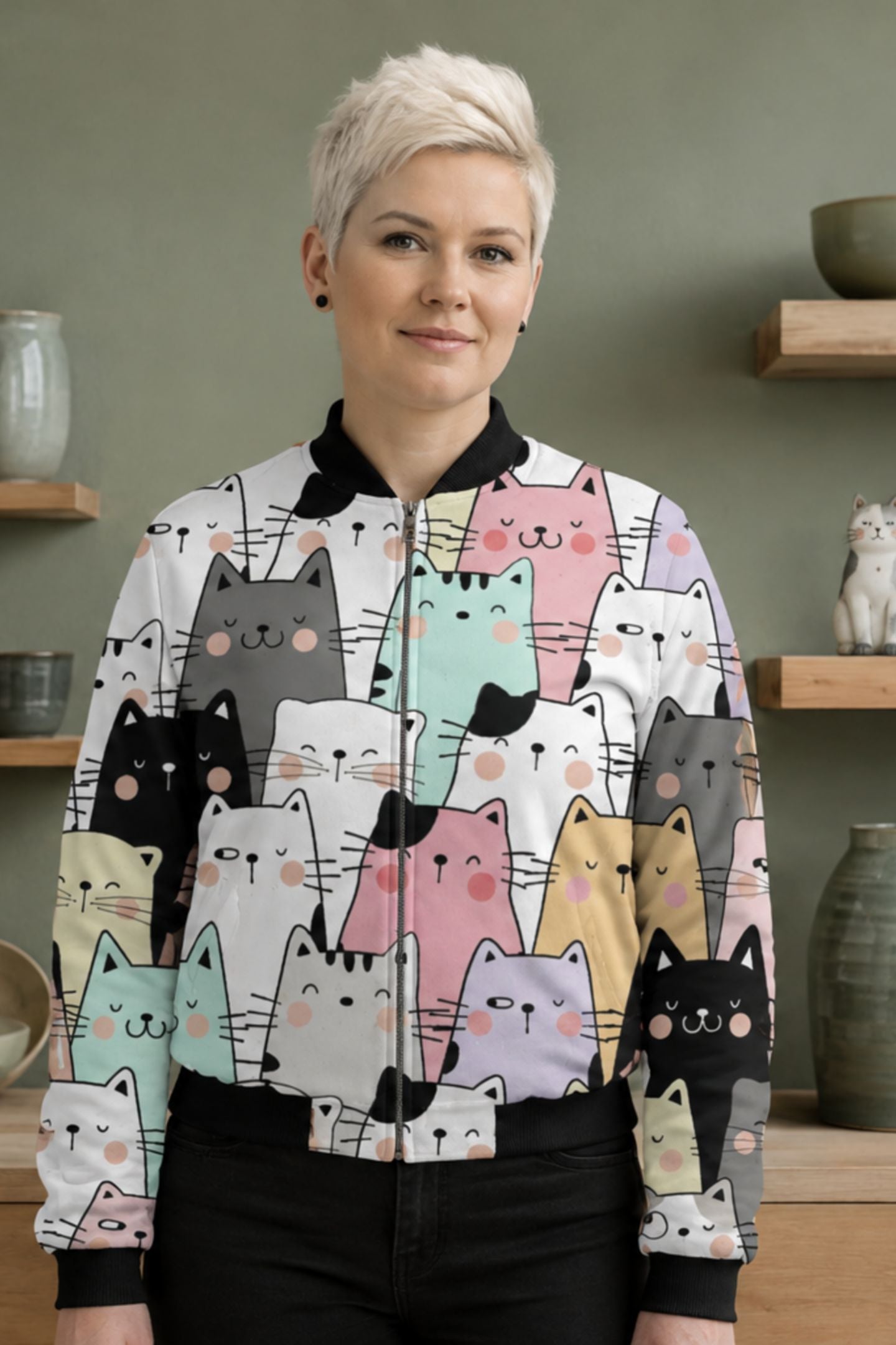 Bomber Jacket (Women) - Paws And Whiskers
