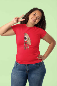 Round Neck T-Shirt (Women) - Basset Hound Hello (11 colours)