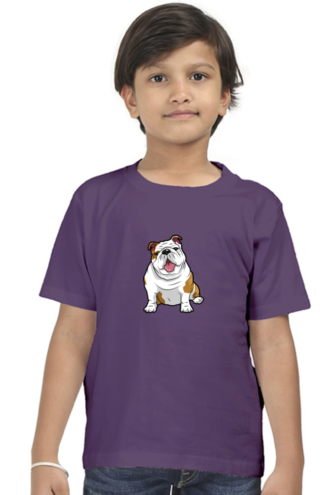 Round Neck T-Shirt (Boys) - Wringkly Sprinkly Bulldog (10 Colours)