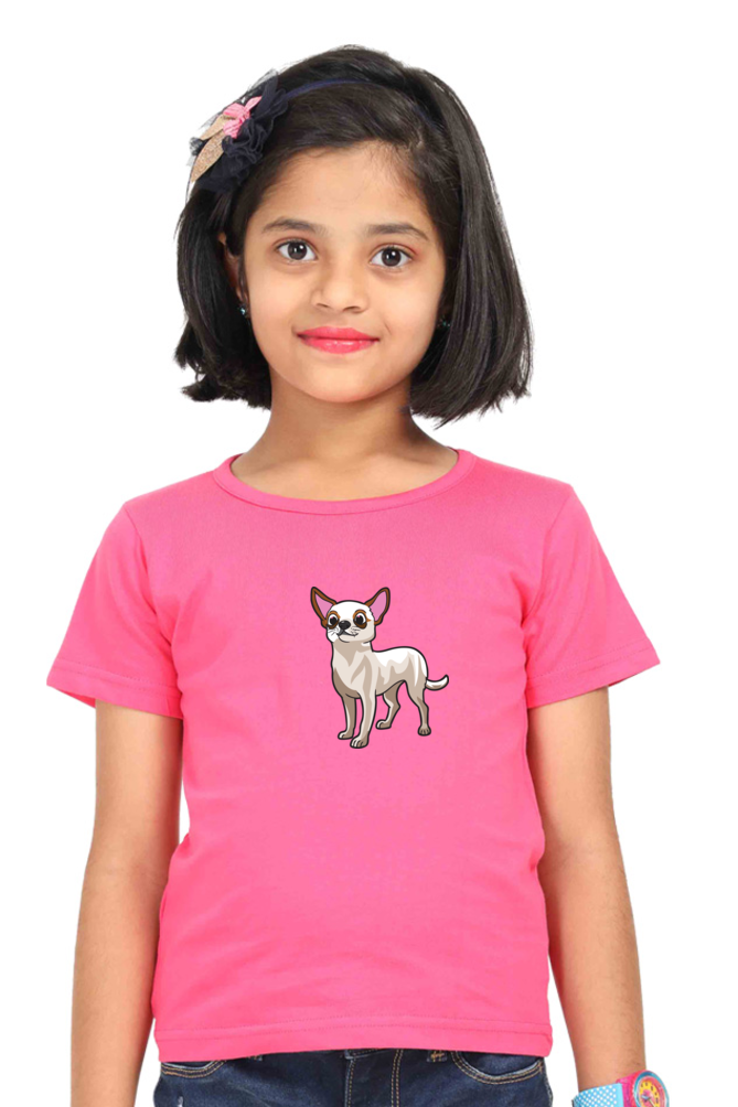 Round Neck T-Shirt (Girls) - Chatty Chihuahua (7 Colours)