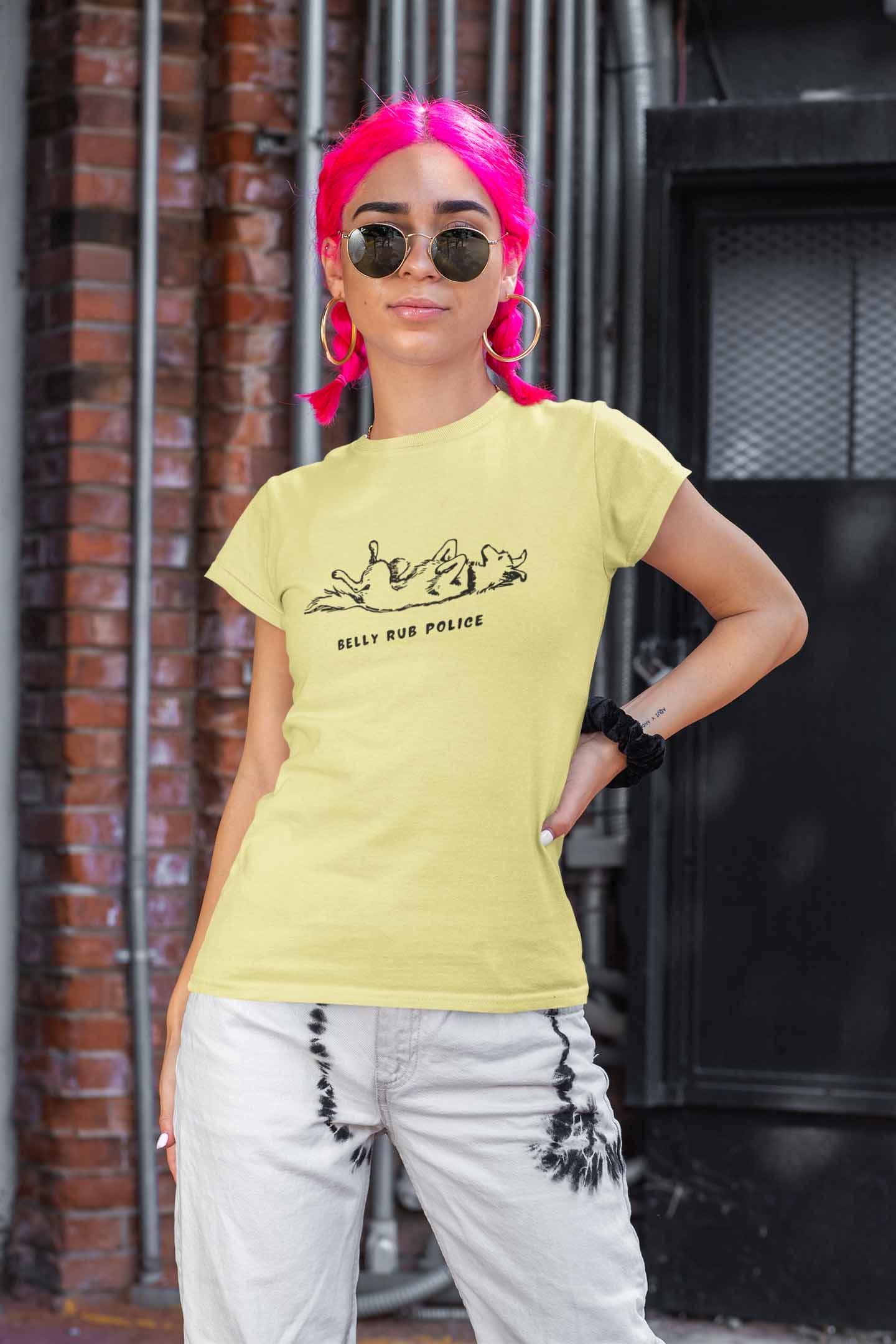 Round Neck T-Shirt (Women) - Belly Rub A Dub (10 colours)