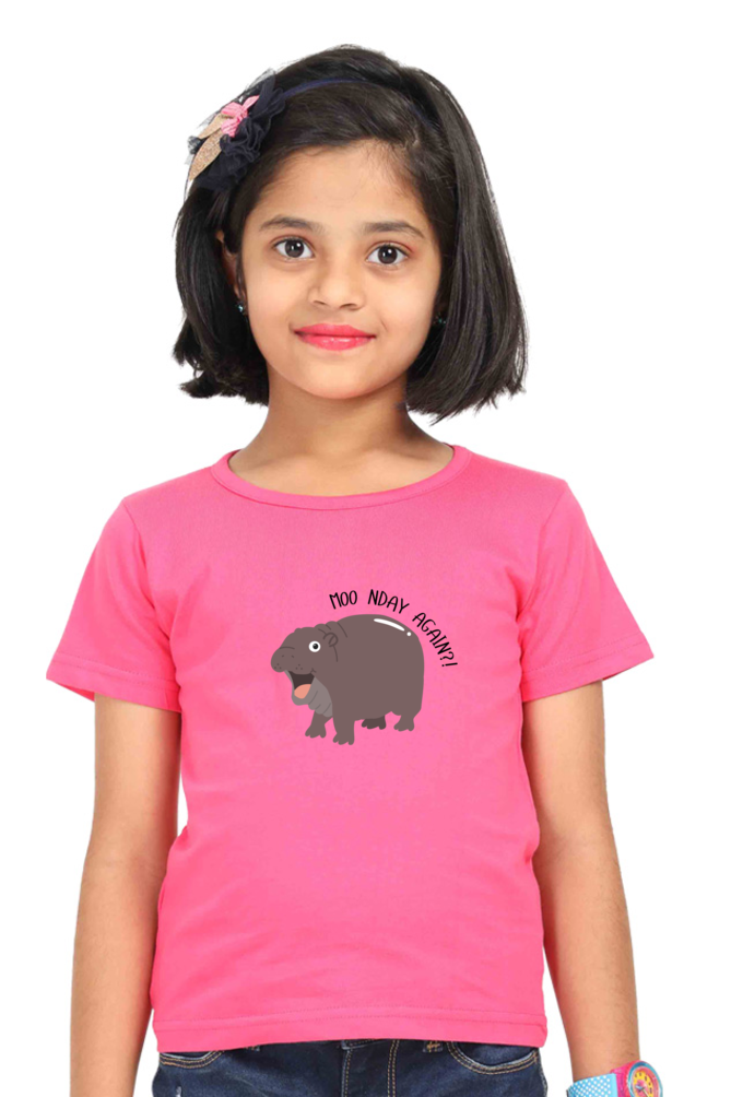 Round Neck T-Shirt (Girls) - Moo Nday Vibes (3 Colours)