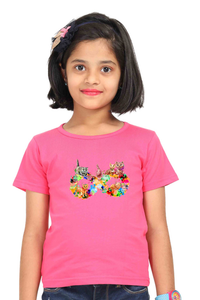 Round Neck T-Shirt (Girls) - Infinity Cat Love (5 Colours)