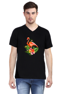V Neck T-Shirt (Men) - Fashionable Flamingo (5 Colours)