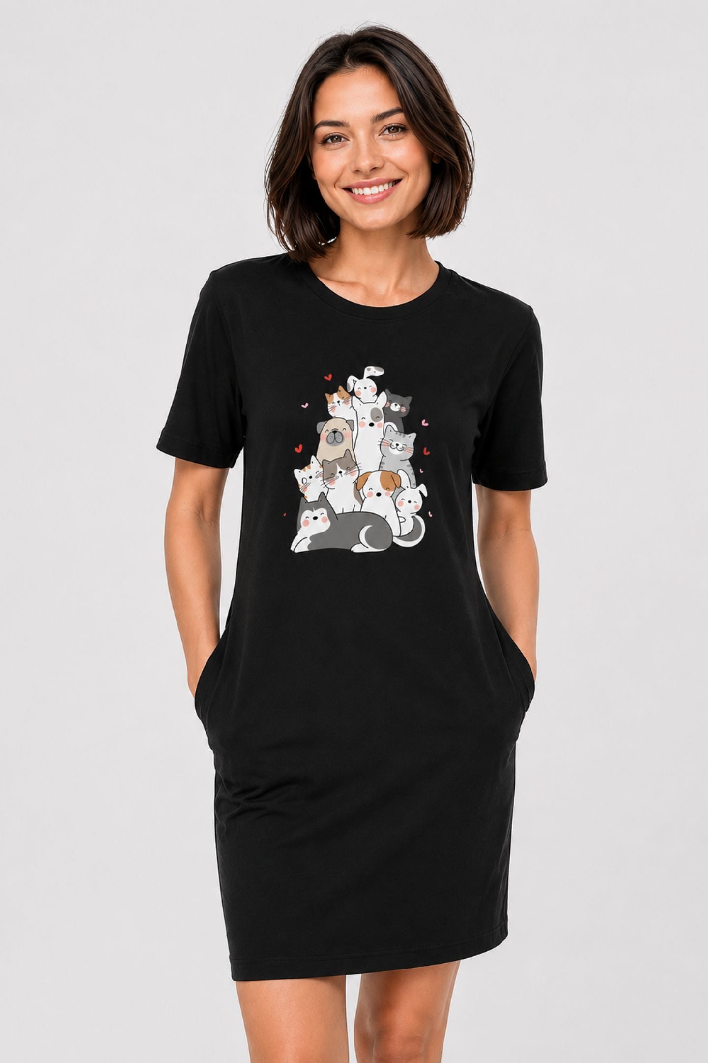 T-shirt Dress With Pockets - Cuddle Crew (5 Colours) (Slim Fit)