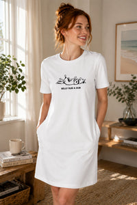 T-shirt Dress With Pockets - Belly Rub A Dub (3 Colours) (Slim Fit)