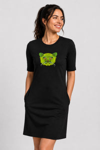 T-shirt Dress With Pockets - British Shorthair Victorian Cat (6 Colours) (Slim Fit)