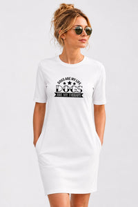 T-shirt Dress With Pockets - Dogs Are My Life (3 Colours) (Slim Fit)