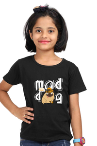 Round Neck T-Shirt (Girls) - Pizza Pug (3 Colours)