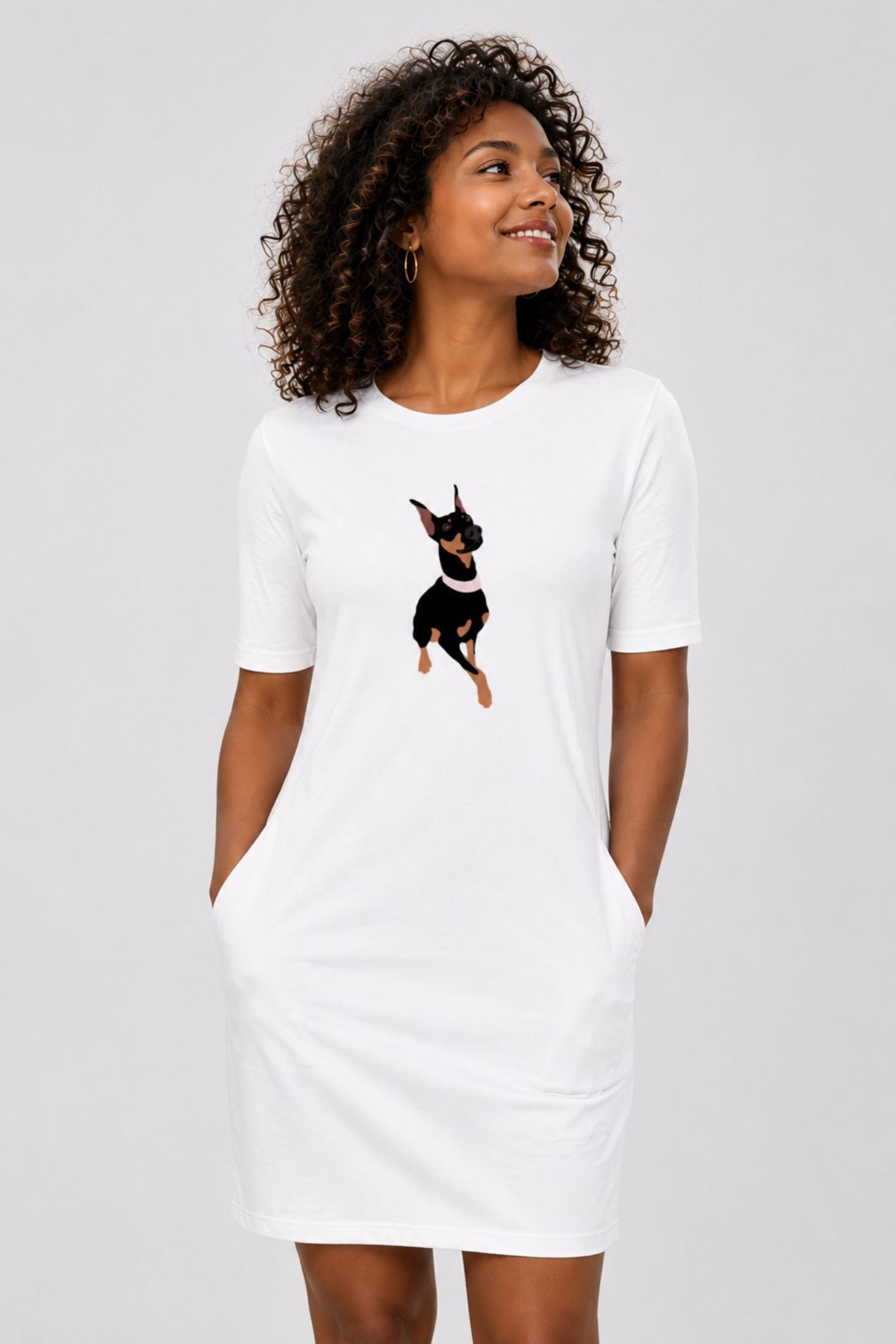 T-shirt Dress With Pockets - Graceful Guard (4 Colours) (Slim Fit)