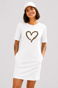 T-shirt Dress With Pockets - Dachshund Hearts (4 Colours) (Slim Fit)