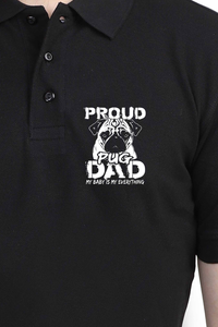 Polo Neck T-Shirt (Men) - Proud Pug Dad (4 Colours)