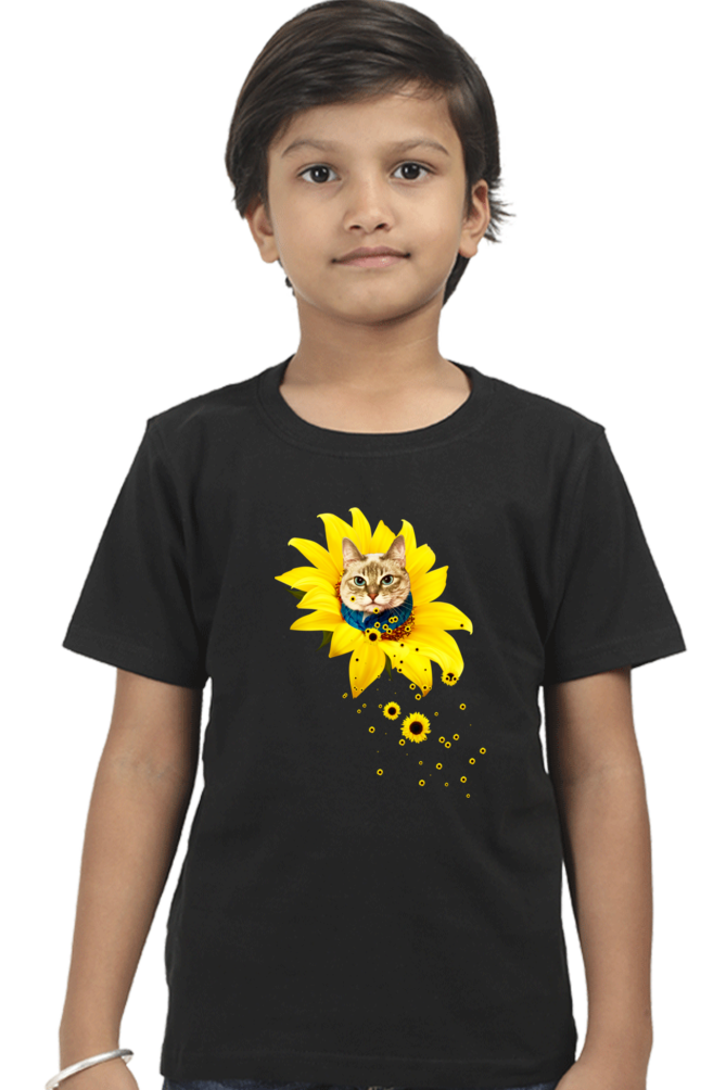 Round Neck T-Shirt (Boys) - A Meowment Of Sunshine (10 Colours)