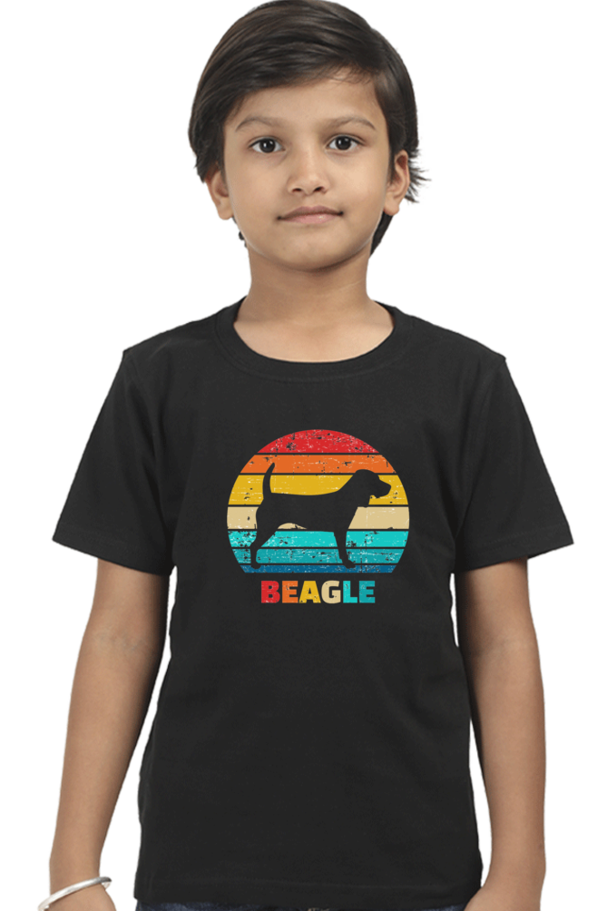 Round Neck T-Shirt (Boys) - Beagle Sunset (10 Colours)