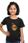 Round Neck T-Shirt (Girls) - Fashionable Flamingo (7 Colours)