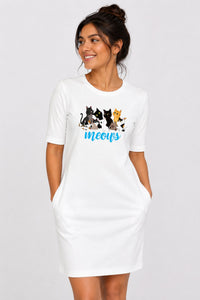 T-shirt Dress With Pockets - Cat Chaos (4 Colours) (Slim Fit)