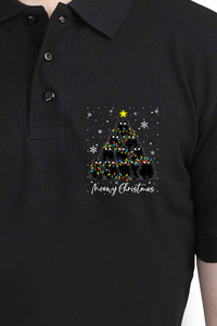 Polo Neck T-Shirt (Men) - Meowy Christmas (8 Colours)
