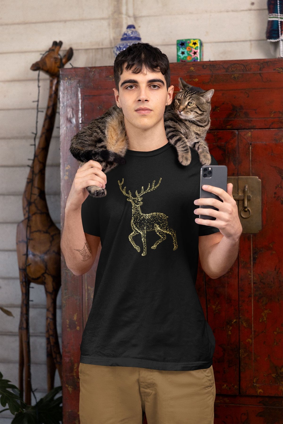 Round Neck T-Shirt (Men) - Stardust Stag (7 Colours)