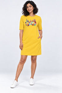 T-shirt Dress With Pockets - Infinity Cat Love (3 Colours) (Slim Fit)