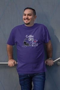 Round Neck T-Shirt (Men) - Paws Coffee Repeat (8 Colours)