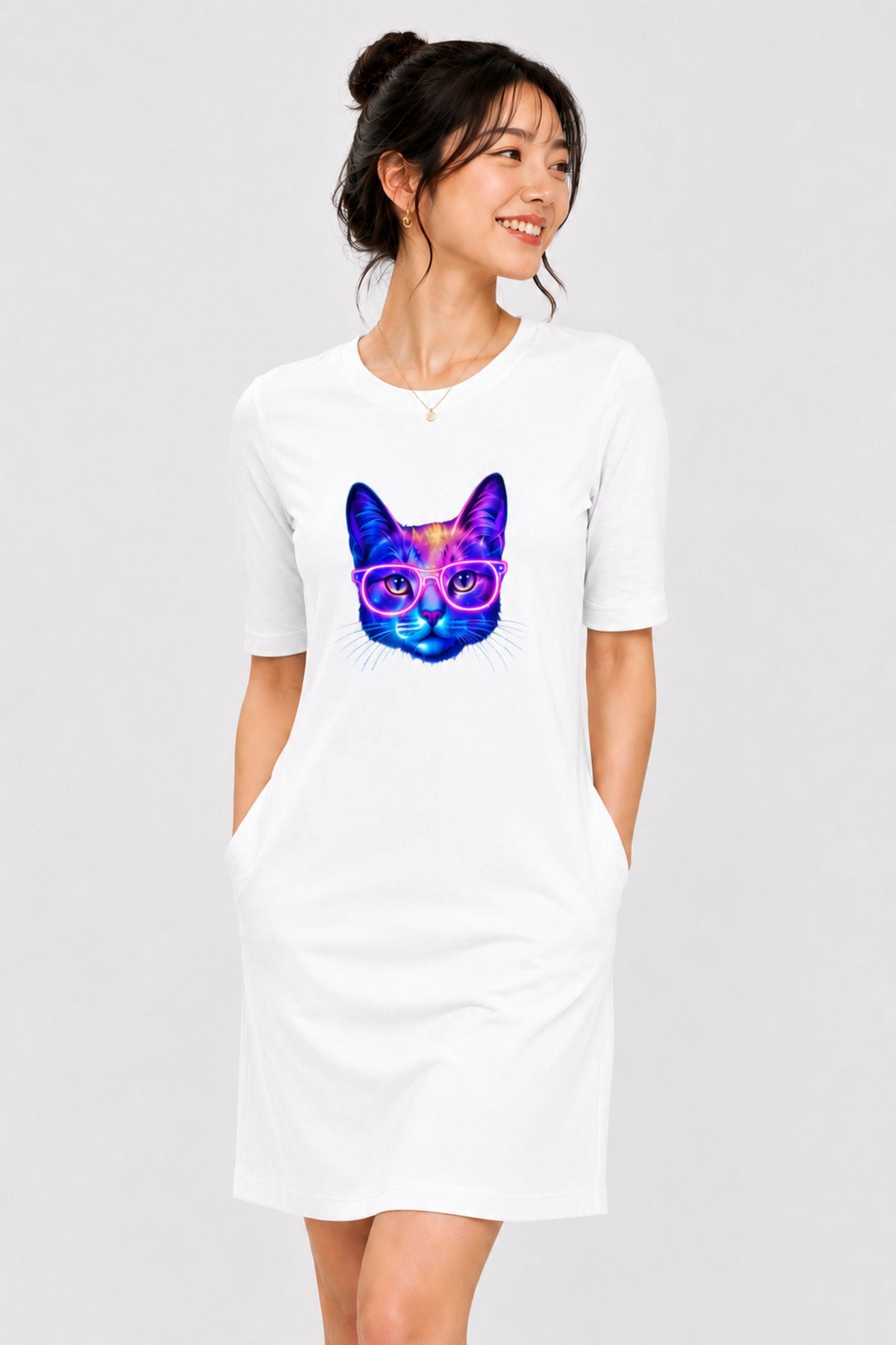 T-shirt Dress With Pockets - Best Friend Fur Real (6 Colours) (Slim Fit)