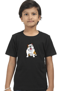 Round Neck T-Shirt (Boys) - Wringkly Sprinkly Bulldog (10 Colours)