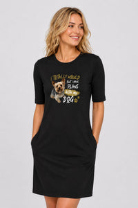 T-shirt Dress With Pockets - Busy Yorkie (3 Colours) (Slim Fit)