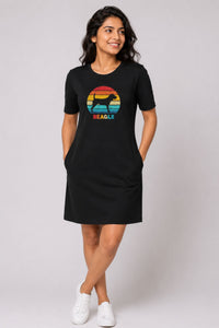 T-shirt Dress With Pockets - Beagle Sunset (3 Colours) (Slim Fit)