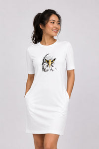 T-shirt Dress With Pockets - Fearless Gaze (4 Colours) (Slim Fit)
