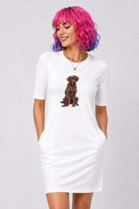 T-shirt Dress With Pockets - Chocolate Charm (3 Colours) (Slim Fit)