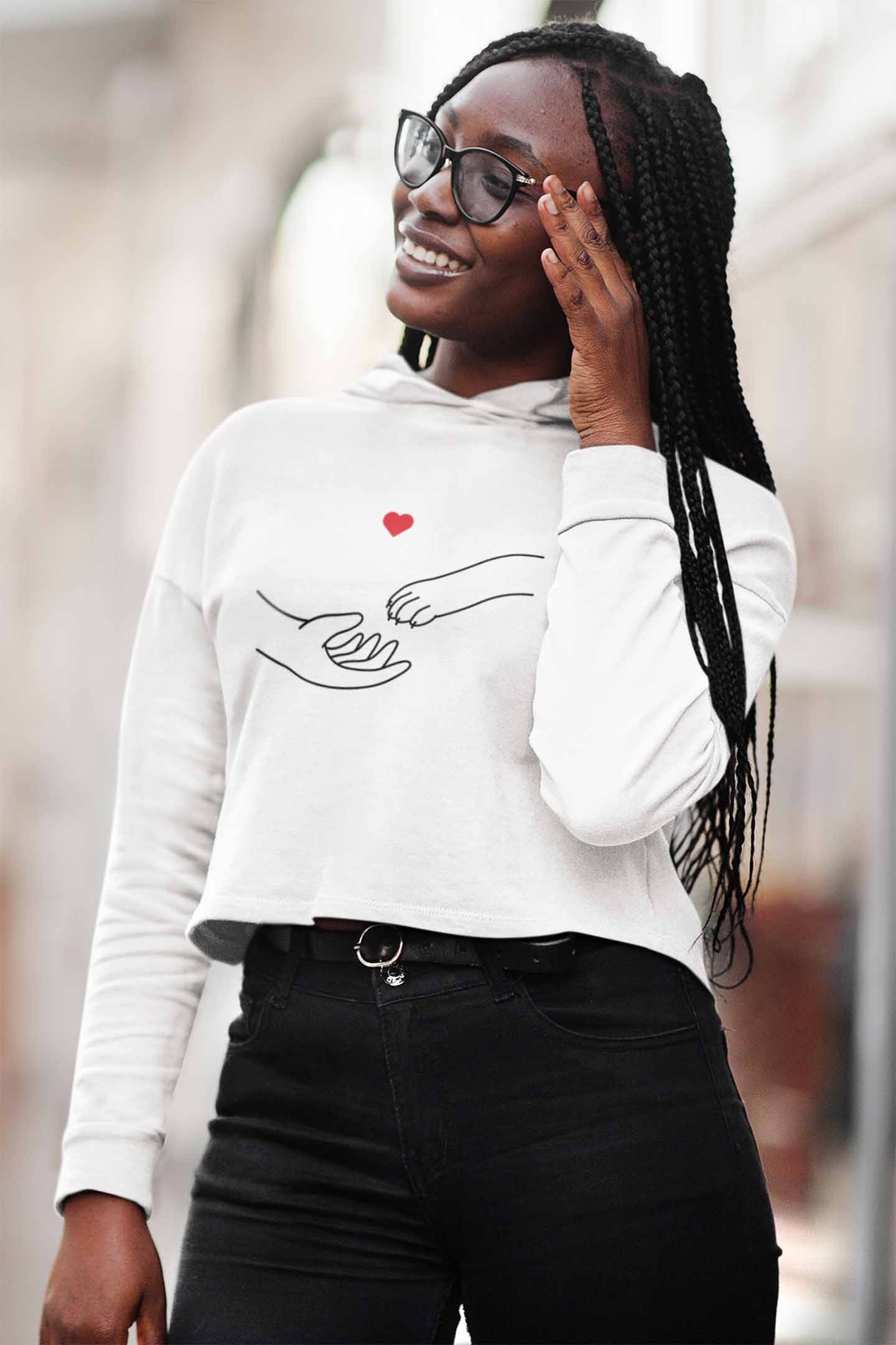 Crop Hoodie (Women) - Paw-fect Bond (3 Colours)