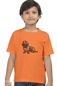 Round Neck T-Shirt (Boys) - Dash Dash Dachshund (10 Colours)