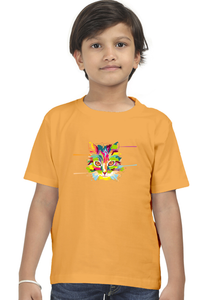 Round Neck T-Shirt (Boys) - Laser Sharp Cat (10 Colours)