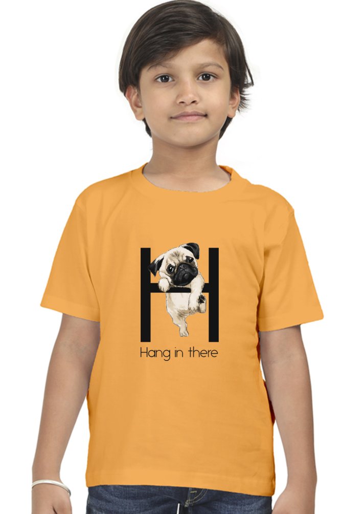 Round Neck T-Shirt (Boys) - Hang In There Pug (10 Colours)
