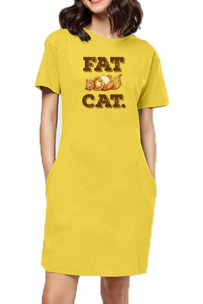 T-shirt Dress With Pockets - Fat Cat (3 Colours)