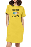 T-shirt Dress With Pockets - Feline Happy (3 Colours)