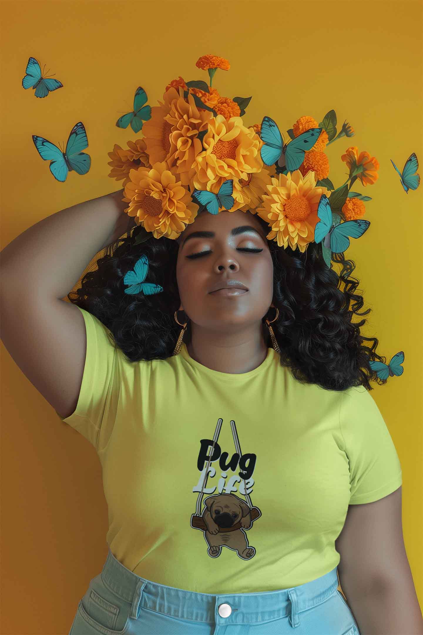 Round Neck T-Shirt (Women) - Pug Life (11 colours)