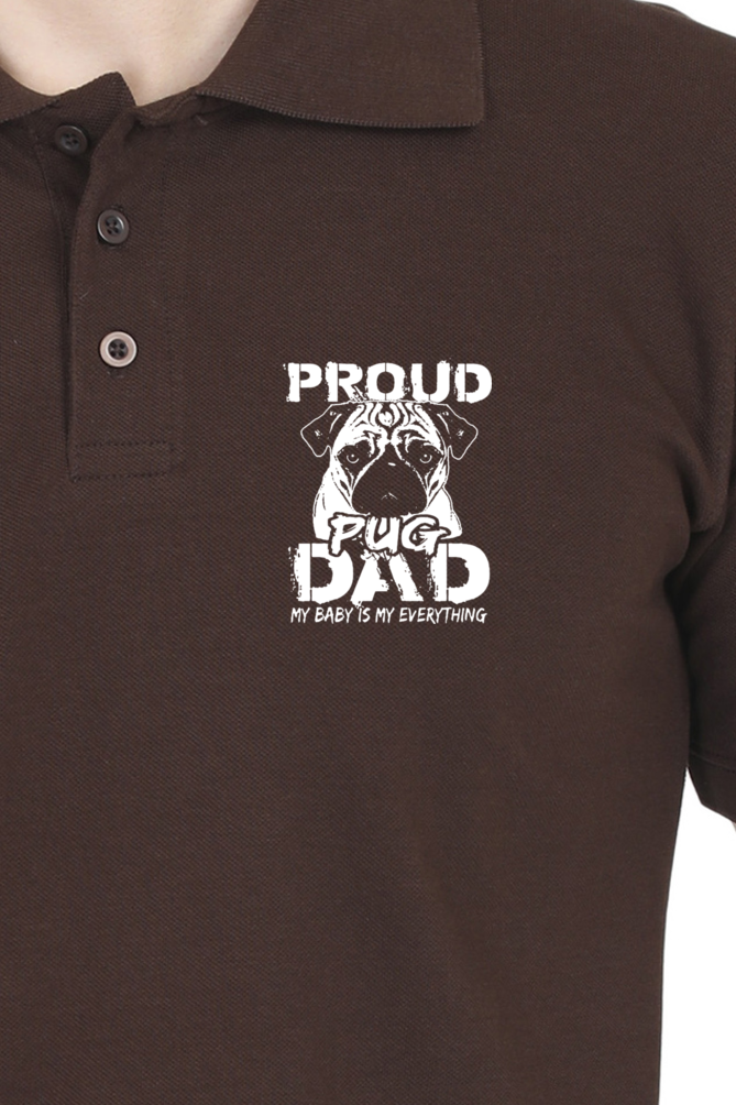 Polo Neck T-Shirt (Men) - Proud Pug Dad (4 Colours)