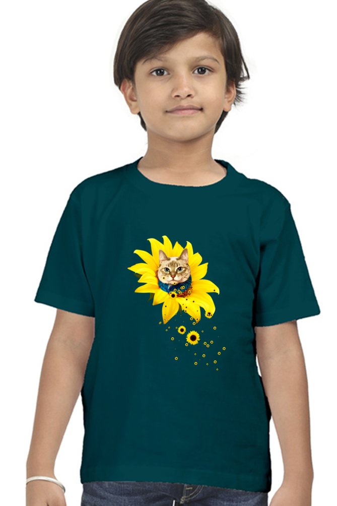 Round Neck T-Shirt (Boys) - A Meowment Of Sunshine (10 Colours)