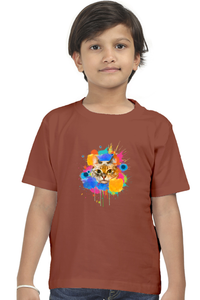 Round Neck T-Shirt (Boys) - Splishy Splishy Cat (10 Colours)