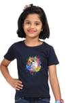 Round Neck T-Shirt (Girls) - Splashes Of Joy Puppy (6 Colours)