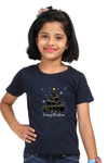 Round Neck T-Shirt (Girls) - Meowy Christmas (5 Colours)