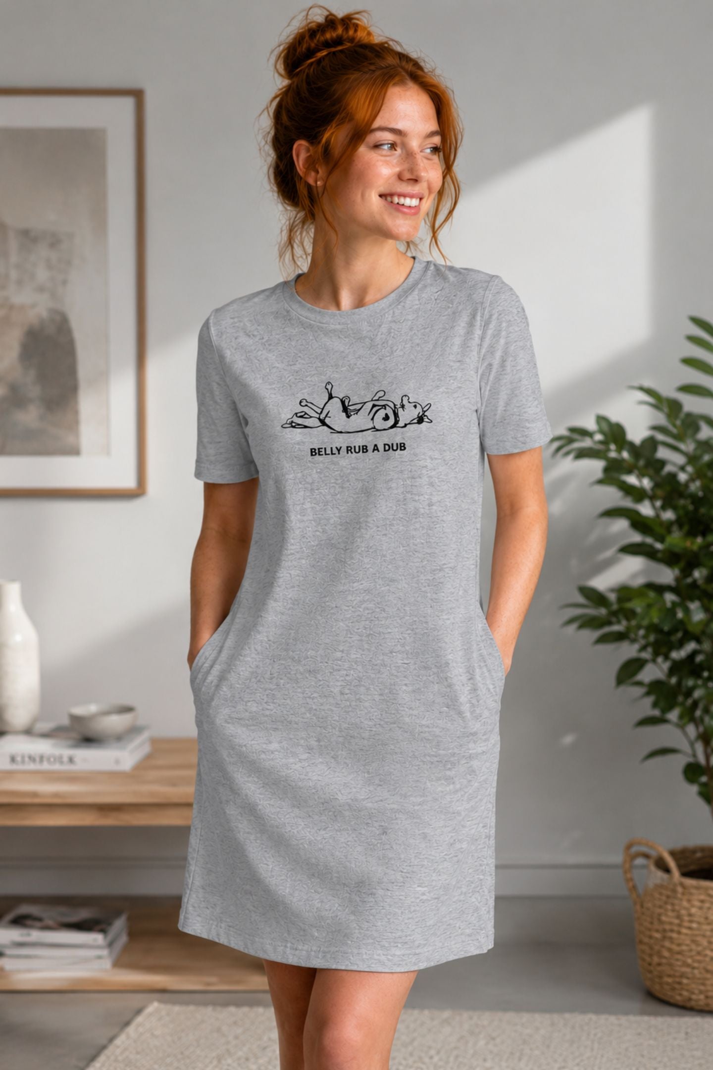 T-shirt Dress With Pockets - Belly Rub A Dub (3 Colours) (Slim Fit)