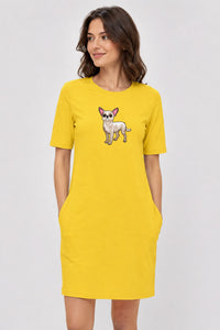 T-shirt Dress With Pockets - Chatty Chihuahua (6 Colours) (Slim Fit)