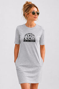 T-shirt Dress With Pockets - Dogs Are My Life (3 Colours) (Slim Fit)
