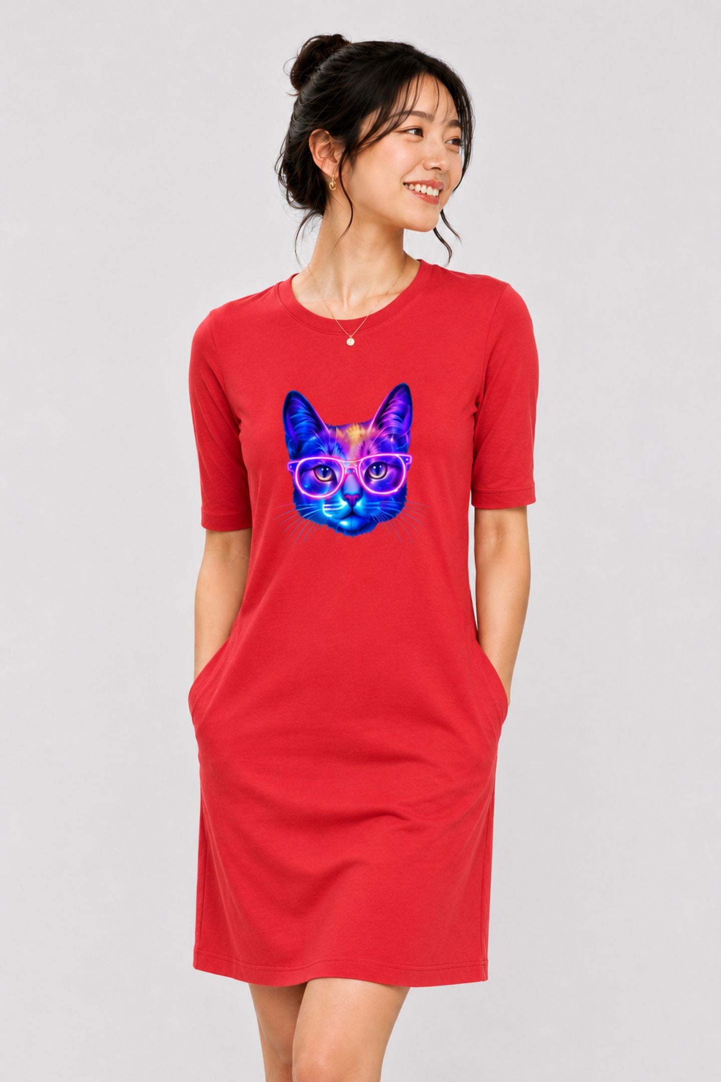 T-shirt Dress With Pockets - Best Friend Fur Real (6 Colours) (Slim Fit)