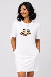 T-shirt Dress With Pockets - Clawful Nap (4 Colours) (Slim Fit)