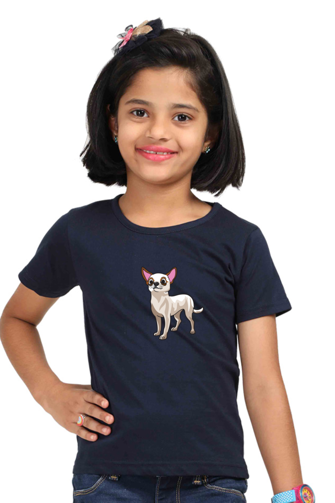 Round Neck T-Shirt (Girls) - Chatty Chihuahua (7 Colours)