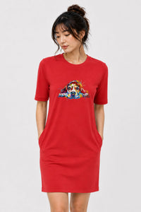 T-shirt Dress With Pockets - Droopy Dog Eyes (6 Colours) (Slim Fit)